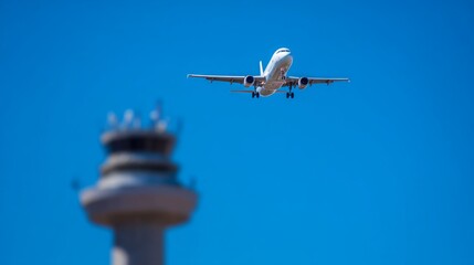 Close-up of radar screen in air traffic control tower with glowing flight paths and aircraft tracking. Aviation safety, airspace monitoring and flight navigation system concepts.	