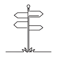 Directional Signpost Vector Illustration for Navigation and Guidance