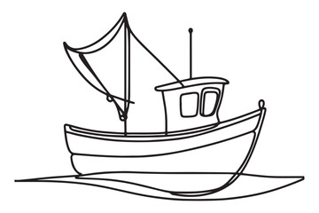 Fishing Boat Vector Illustration for Nautical and Marine Themes