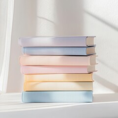 Pastel Gradients Stacked Hardcover Books
