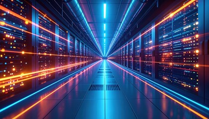 Fototapeta premium Server Room Data Transmission