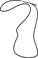 A delicate curving forms a graceful arc against a white background.