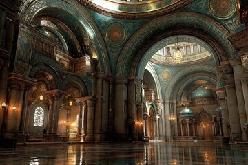 Obraz premium Al-Aqsa Mosque, Jerusalem, Palestine, the Dome of the Rock. Generative Ai