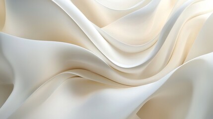 Obraz premium Elegant cream-colored silk fabric with flowing folds.