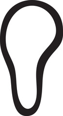 Naklejka premium A simple outlined silhouette of a light bulb.