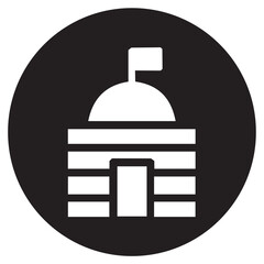 Government icon Black vector illustration.