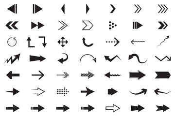 Set of Black Arrows Icons Vector Collection. Different Arrow icon big set. Design elements. Eps 10