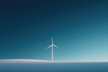 solitary wind turbine stands majestically against clear blue sky showcasing beauty of renewable energy
