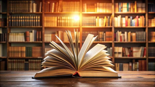 A brightly lit open book display with fanned pages, showcasing a richly illustrated classic novel, library, study,  library