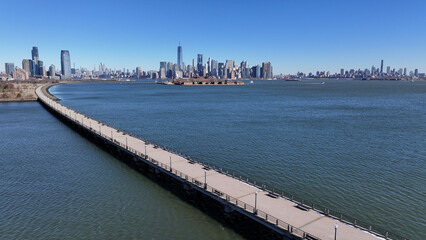 Liberty Park At Jersey City In New Jersey United States. Downtown City. Hudson Riverwalk. Liberty Park At New Jersey United States. Leisure Park Landscape. 