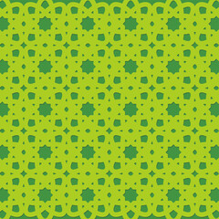 Flat green arabic pattern bac...