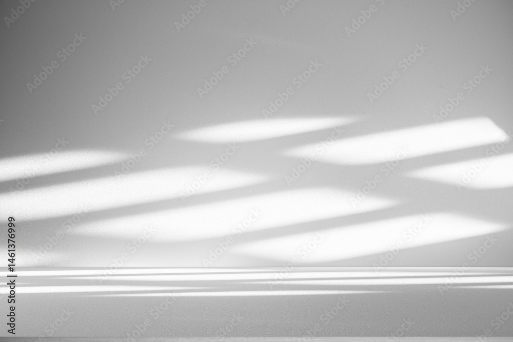 Leinwandbilder wall interior background, studio and backdrops show products.with shadow from window color white and