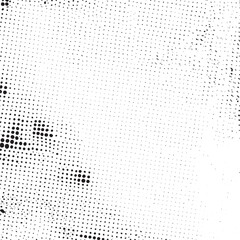 A textured black and white background filled with numerous small dots.