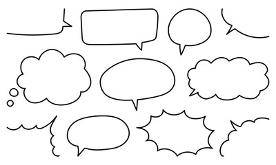 手書きのシンプルフキダシセット