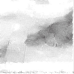 A dense field of dark dots gradually transitions to white creating an abstract textured