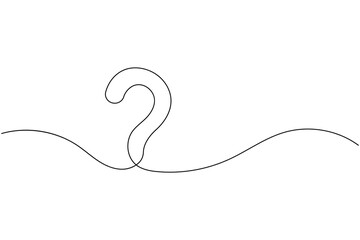 Question mark icon continuous one line drawing and minimalist style isolate outline vector