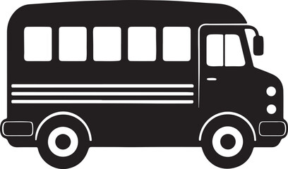 school bus silhouette, black and white silhouette, vector and illustration
