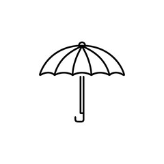 Obraz premium Black line umbrella illustration on white background