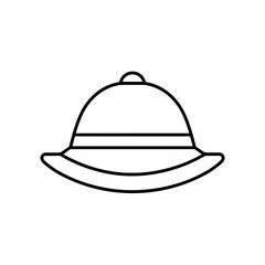 Fototapeta premium Outline hat on white background