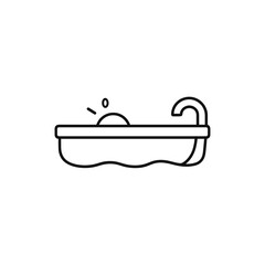 Bathtub with water splashes and faucet