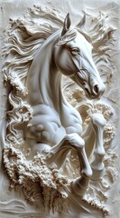 Elegant mural wallpaper showcasing artistic wall art of a horse.