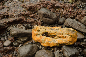 Strange rock on the coast. Las Palmas de Gran Canaria. Gran Canaria. Canary Islands. Spain.