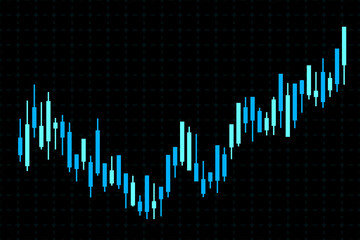 Stock Market Background with Blue Trading Graph. Finance Banner. Business Wallpaper. Vector Illustration