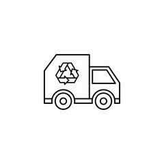 recycling truck icon sign vector