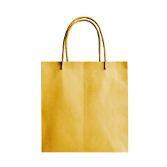 Png of A stylish, eco-friendly yellow paper bag with sturdy handles, perfect for shopping or gifting.