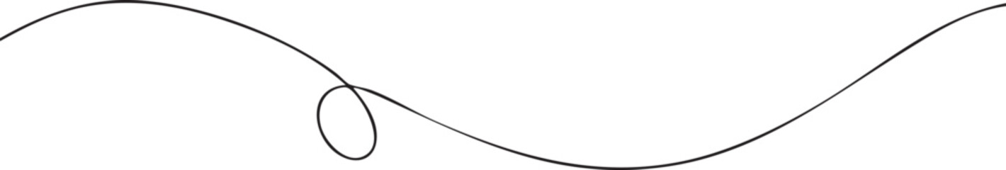 A flowing white curves gracefully over a dark background terminating in a small circle.