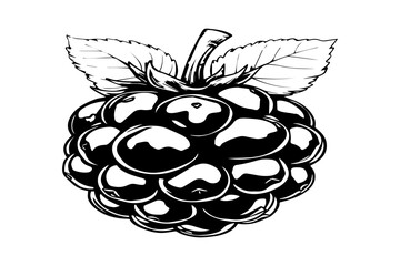 Boysenberry AI-style berry drawing