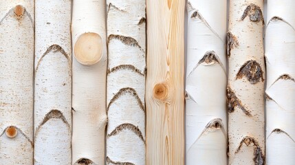 Fototapeta premium Natural birch wood texture creates a visually appealing rustic background suitable for a powerpoint presentation.