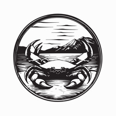 Beach Crab Sandy Shore Image vector isolated on white background.