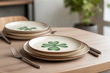 Festive St. Patrick’s Day Table with Shamrock-Themed Plates