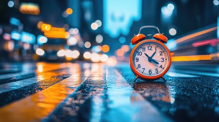 City Night Time Alarm Clock