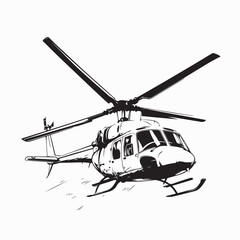 Passenger helicopter flying through the sky Image vector isolated on white background.