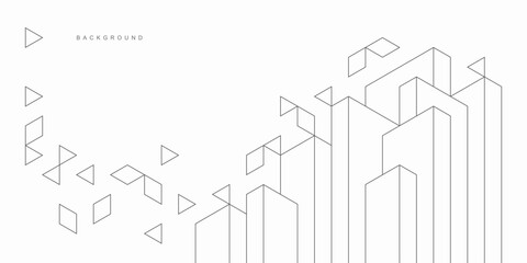 Abstract architectural construction. Geometric technological background.