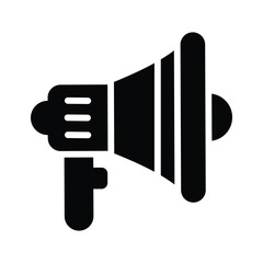 Megaphone glyph style icon, ready for premium download