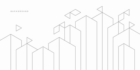 Abstract architectural construction. Geometric technological background.