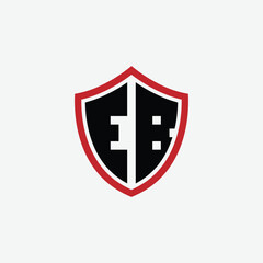 Obraz premium 624 shield logo shape letter alphabet educational learning E B