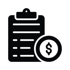 Download our premium glyph style icon of financial statement