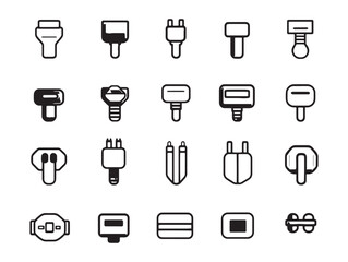minimalist cable organizer vector line art for desktop wire management
