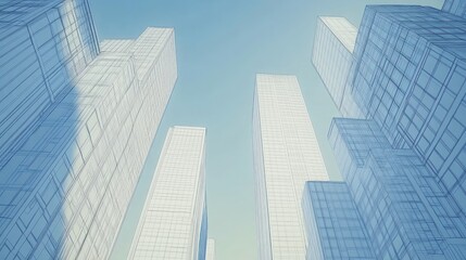 Fototapeta premium City skyline architectural blueprint