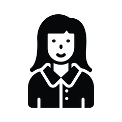 Grab this easy to use glyph icon of secretary character