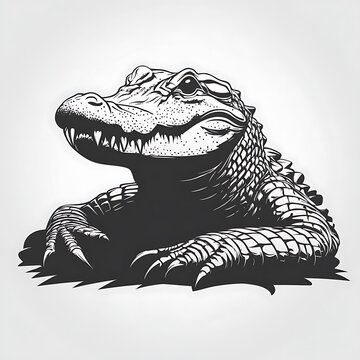 Illustration Of Alligator Head Isolated On White Background High Resolution Images