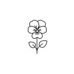 Icon of a violet flower representing concepts of beauty and delicate elegance