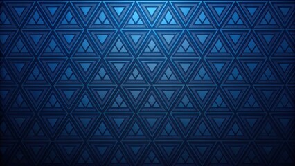 Dark blue wallpaper with geometric patterns featuring triangles and rectangles, color palette