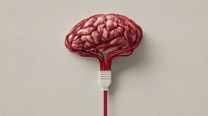 Brain shaped object representing neural feedback loop and learning process through artificial intelligence training concepts