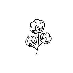 Obraz premium Icon of a cotton branch representing concepts of natural textiles and sustainable fashion