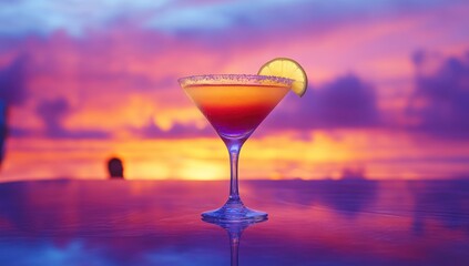Vibrant sunset cocktail